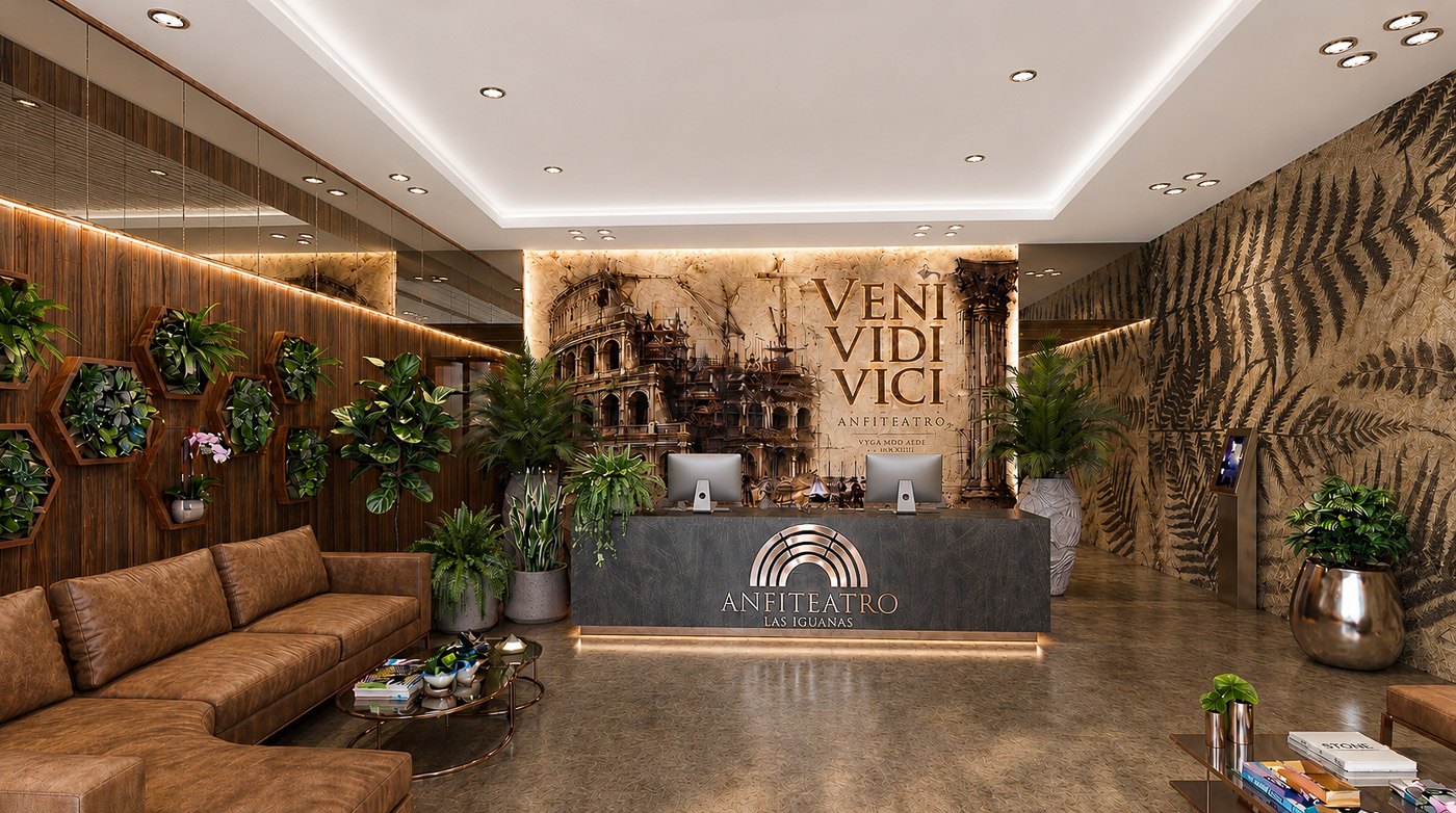 Lobby de recepción de Anfiteatro Las Iguanas
